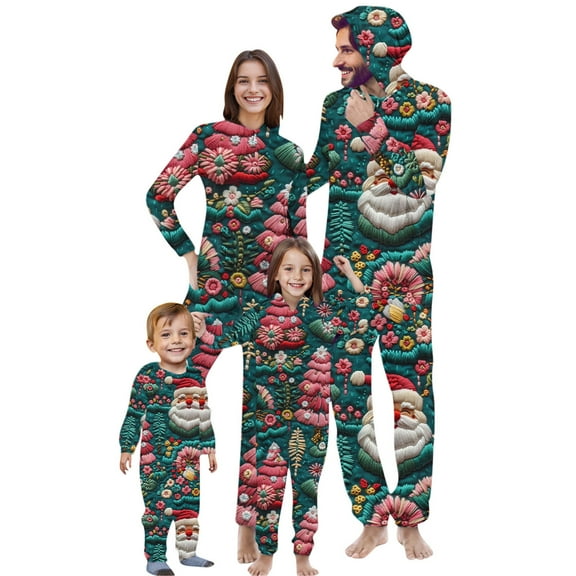 Penkiiy Family Matching Christmas Pajamas Set One Piece Striped Hooded Sleepwear Santa Claus Elf Onesie Outfit 18 Months Multicolor