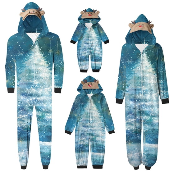 Penkiiy Family Matching Christmas Pajamas Set One Piece Striped Hooded Sleepwear Santa Claus Elf Onesie Outfit 18 Months Multicolor