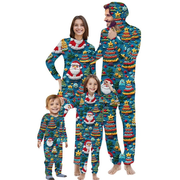Penkiiy Family Matching Christmas Pajamas Set One Piece Striped Hooded Sleepwear Santa Claus Elf Onesie Outfit 18 Months Multicolor