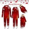 thumbnail image 1 of Penkiiy Family Matching Christmas Pajamas Set One Piece Striped Hooded Sleepwear Santa Claus Elf Onesie Outfit 6 Years Red, 1 of 5