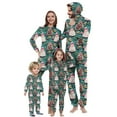 thumbnail image 1 of Penkiiy Family Matching Christmas Pajamas Set One Piece Striped Hooded Sleepwear Santa Claus Elf Onesie Outfit 9 Months Multicolor, 1 of 6