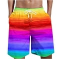 thumbnail image 1 of Penkiiy Fashion Cool Style Men's Rainbow Beach Shorts Swim Trunks Casual Swim Shorts with Pockets 4XL Multicolor, 1 of 4