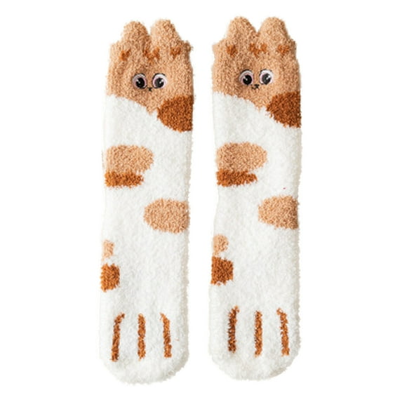 Penkiiy Floor Socks for Men Women Fashion Lovely Claw Coral Thickening Fuzzy Middle stockings Socks Multicolor Socks