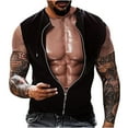 thumbnail image 1 of Penkiiy Funny 3D Muscle Printed Men's Short Sleeve T-Shirt 3D Print Muscle T-Shirt Summer Tees 4XL Coffee, 1 of 7