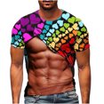 thumbnail image 1 of Penkiiy Funny Shirts for Mens Short Sleeves Muscle Floral Shirt Valentine's Day Graphic Tees Sports Pullover Tops Base Shirt M Khaki, 1 of 5