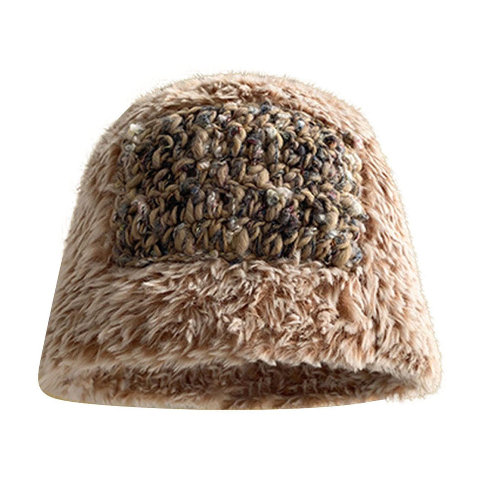Penkiiy Fuzzy Bucket Hat for Women Furry Fur Bucket Hat  display picture 1