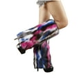 thumbnail image 1 of Penkiiy Fuzzy Faux Fur Tie-Dyed Leg Warmers Fur Heels Long Boots Cuff Cover Has Elasticity One Pair Dionysia Boot cover Carnival Leg Warmers for Women Blue, 1 of 4