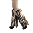 thumbnail image 1 of Penkiiy Fuzzy Faux Fur Tie-Dyed Leg Warmers Fur Heels Long Boots Cuff Cover Has Elasticity One Pair Dionysia Boot cover Carnival Leg Warmers for Women Coffee, 1 of 1