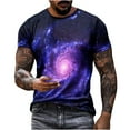 thumbnail image 1 of Penkiiy Galaxy Printed Shirt ,Men's 2024 Spring And Summer Casual Fashion Sky Print Short-Sleeved Round Neck T-Shirt Tops/Shirts 2XL Multicolor, 1 of 6
