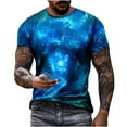 thumbnail image 1 of Penkiiy Galaxy Printed Shirt , Men's Cosmic Star Sky Print Funny Casual Fashion Short Sleeve Tops Blouse 2XL Multicolor, 1 of 6