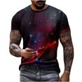 thumbnail image 1 of Penkiiy Galaxy Printed Shirt , Men's Print Graphic T Shirt Short Sleeve Summer T-Shirt Novelty Casual Tee S Multicolor, 1 of 6