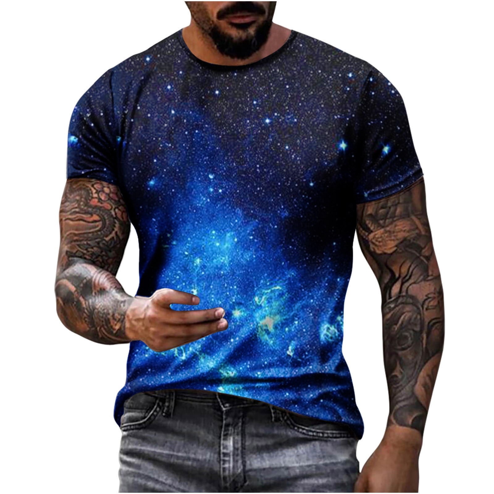 トップス IM MEN GALAXY SHIRT size2 Amazon.com: Men Astronomy Galaxy T Shirt 3D Print Shirts Mens