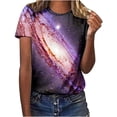 thumbnail image 1 of Penkiiy Galaxy Printed Shirt,Women's Shirts Unisex 3D Graphic Print Fashion T-Shirts for Adults Teens Novelty Casual Tee Tops L Multicolor, 1 of 6