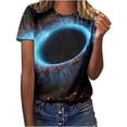 thumbnail image 1 of Penkiiy Galaxy Printed Shirt , Womens Vintage Casual Loose Short Sleeve Tee Tops 2XL Multicolor, 1 of 6