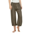 thumbnail image 1 of Penkiiy Girls' Cotton-Linen Capris | Trendy Wide-Leg Mid-Calf Pants with Pockets | Comfy Casual Summer Outfit, 1 of 6