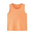 thumbnail image 1 of Penkiiy Girls Cute Crop Tops Sleeveless Crew Neck Camis Shirts Casual Tanks for 2-11 Years Orange, 1 of 4