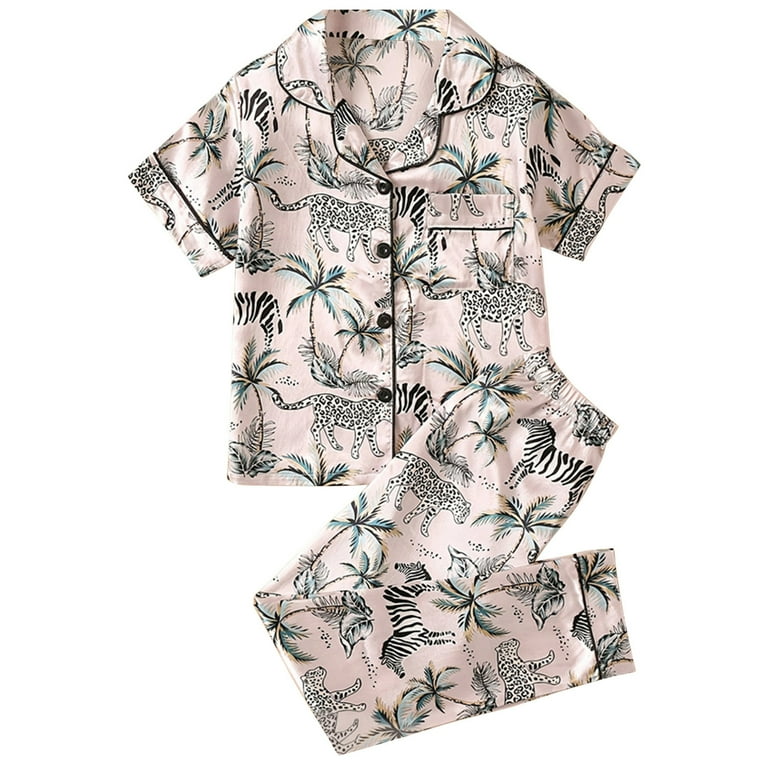 Organic Cotton Two Piece Pajama Set Leopard Organic Cotton Two Piece Pajama Set Leopard