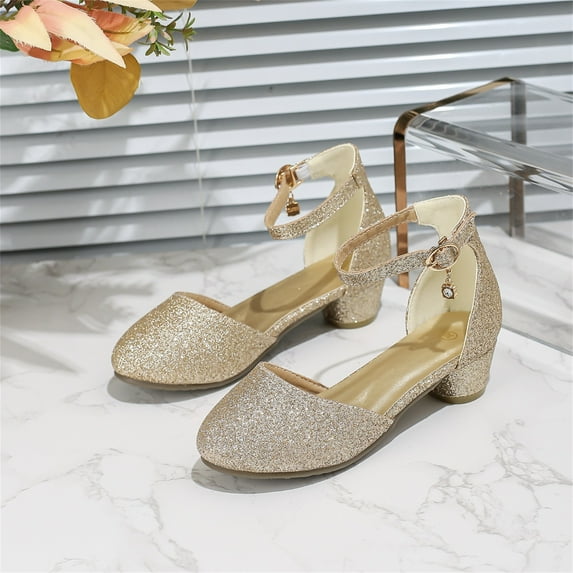 Penkiiy Girls Dress Shoes & Princess Crystal Shoes | Sparkly Bow Ballet Flats, Non-Slip Soft Sole, Lightweight Comfort