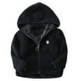 thumbnail image 1 of Penkiiy Girls Fleece Jackets Zipper Soft Sherpa Outwear Coat With Pockets Spring Winter Black Clearance for 4-5 Years, 1 of 4