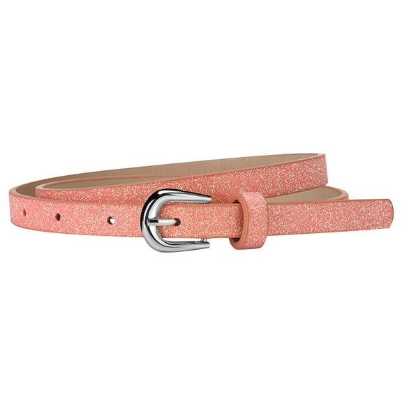 Penkiiy Girls Glitter PU Belt - Trendy Adjustable Waistband for Jeans | Fashion Accessory