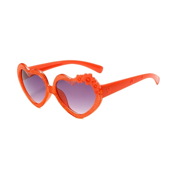 Penkiiy Girls Heart Sunglasses Protection Kids Polarized Sunglasses 3-15 Years for Christmas Summer Valentine's Day Red