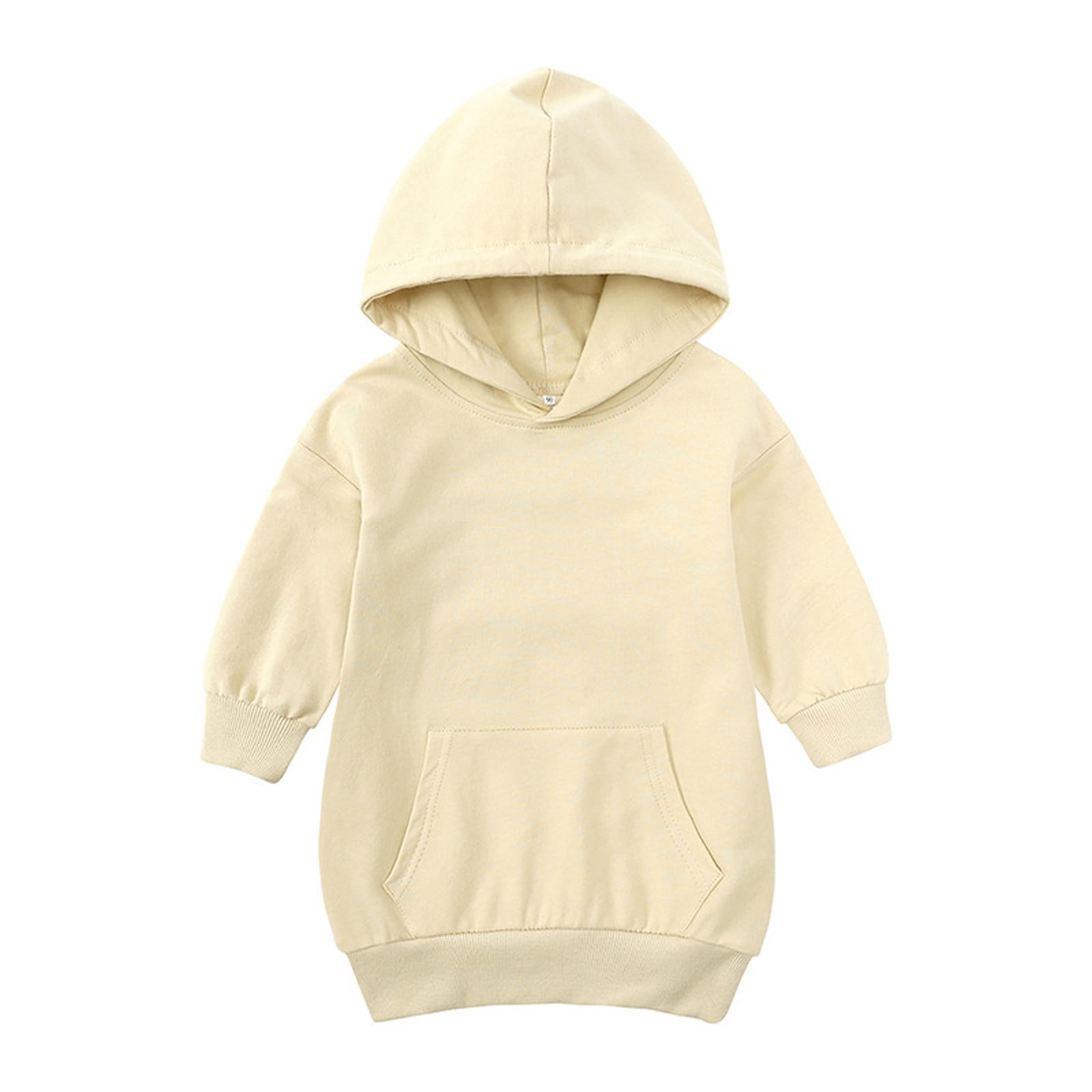 white christmas dresses Piper Cream Ribbed Hoodie Dress