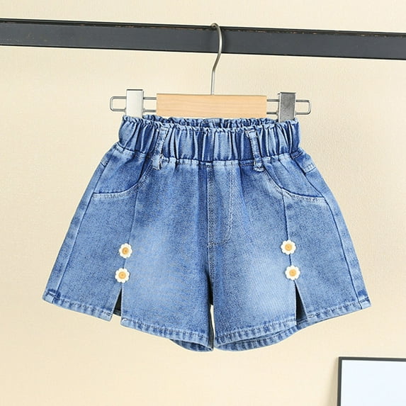 Penkiiy Girls' Summer Printed Denim Shorts | Trendy Boutique Style, Comfy Stretch Fit