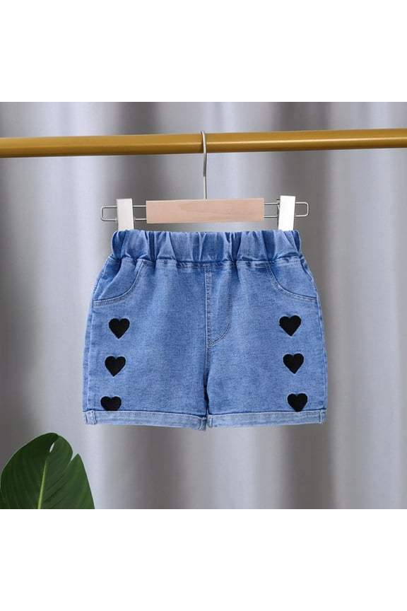 Girls' Summer Printed Denim Shorts | Trendy Boutique Style, Comfy Stretch Fit