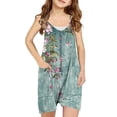 thumbnail image 1 of Penkiiy Girls Summer Sleeveless Casual Romper Spaghetti Strap Shorts Jumpsuit with Pockets 5 Years Multicolor, 1 of 6