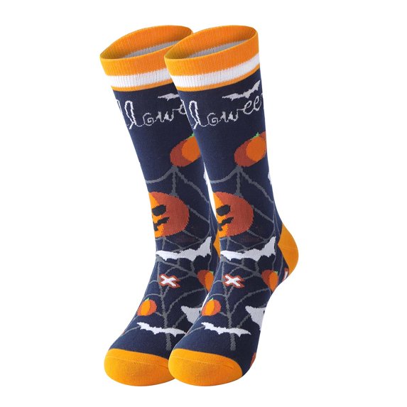 Penkiiy Halloween Socks Gifts For Men Women - Halloween Gifts Gifts for Teens, Halloween Pumpkin Socks Pack Navy