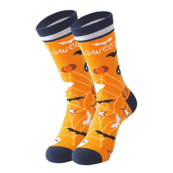 Penkiiy Halloween Socks Spooky Gifts For Men Women - Halloween Gifts Gifts for Teens, Halloween Punpkin Socks Orange