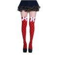 thumbnail image 1 of Penkiiy Halloween Thigh High Socks Women Halloween Bat Socks Halloween party Accessories Red, 1 of 3