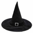 thumbnail image 1 of Penkiiy Halloween Witch Hat Witches Hats Women Adult Wizard Men Cosplay Party Girl Wide Brim Pointed Hat Accessory Black, 1 of 2