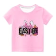 thumbnail image 1 of Penkiiy Happy Easter Shirts Toddler Baby Girls Boys Cute Happy Easter Bunny Rabbit Graphic Tees Easter Day Shirt 13 Years Pink, 1 of 6