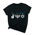 thumbnail image 1 of Penkiiy Happy Hanukkah Shirt Women Chrismukkah Shirt Cat Candle Shirt Love and Light T-Shirt Festival Short Sleeve Tops Black, 1 of 8