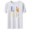 thumbnail image 1 of Penkiiy Happy Hanukkah Shirt Women Chrismukkah Shirt Cat Candle Shirt Love and Light T-Shirt Festival Short Sleeve Tops White, 1 of 8