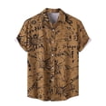 thumbnail image 1 of Penkiiy Hawaiian Shirt for Men, Unisex Summer Beach Casual Short Sleeve Button Down Shirts, Printed Clothing L Gold, 1 of 9
