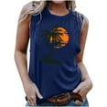 thumbnail image 1 of Penkiiy Hawaiian Tank Tops for Women Beach Coconut Tree Graphic Tank Tops Sleeveless Casual Loose Workout Tees L Navy, 1 of 5