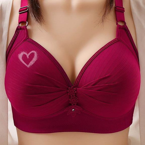 Penkiiy Heart - Print Wirefree Bras for Women Plus Size - Comfort Support Everyday Wear, Soft Full Coverage Uplift
