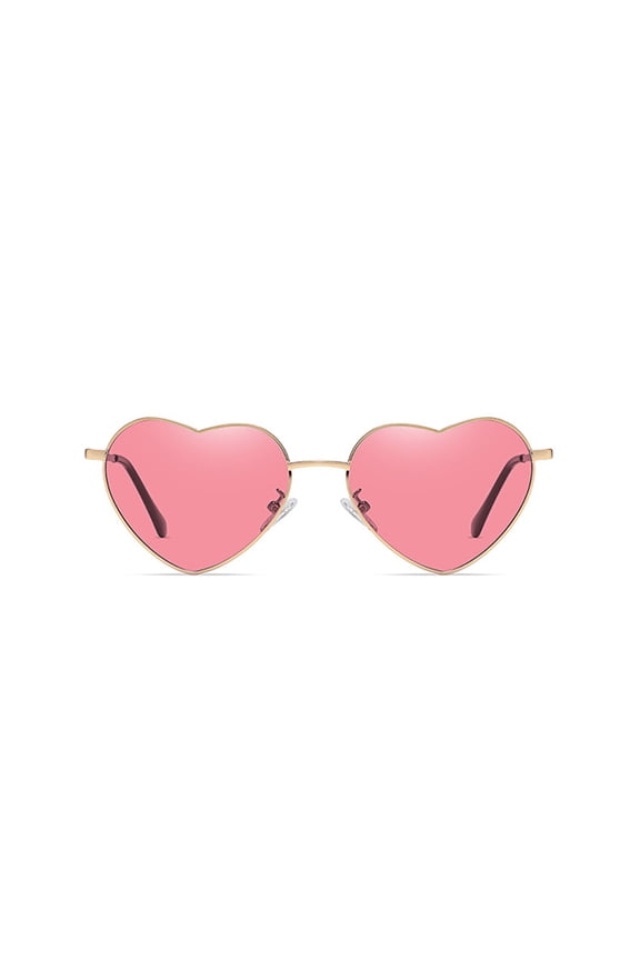 Heart Shaped Sunglasses Vintage Bachelorette Sunglasses Women Retro Eyeglasses for Traveling Pink