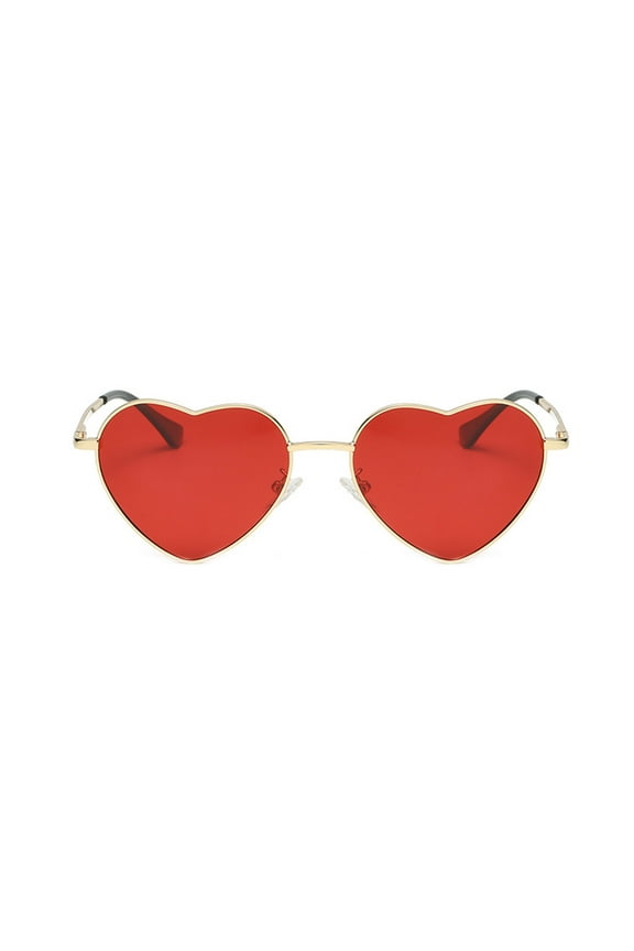 Heart Shaped Sunglasses Vintage Bachelorette Sunglasses Women Retro Eyeglasses for Traveling Red