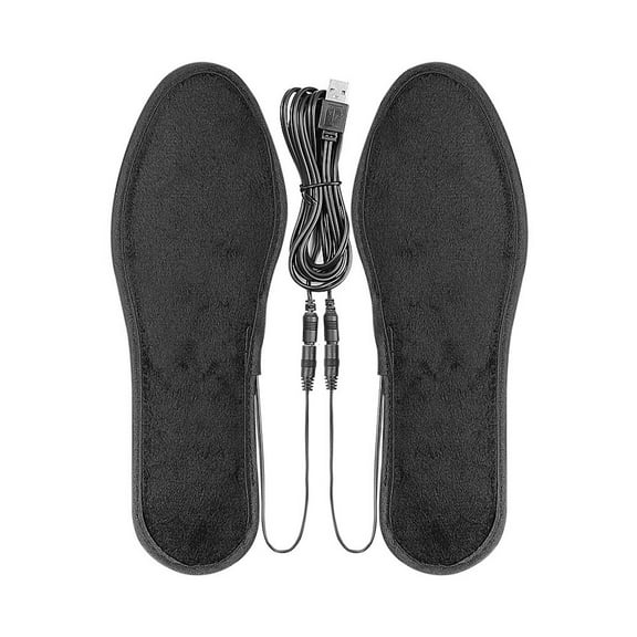 Penkiiy Heated Insoles,USB Interface Electric Heating Insole Men And Women Universal Short Velvet Heating Insole Foot Warmer Charging Heating Insole