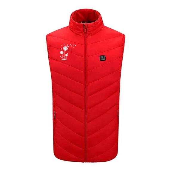 Penkiiy Heated Vest,Heating Vest Rechargeable,Warming Heated Jacket with 3 Heating Levels Unisex Battery Not Included Heated Vest Red