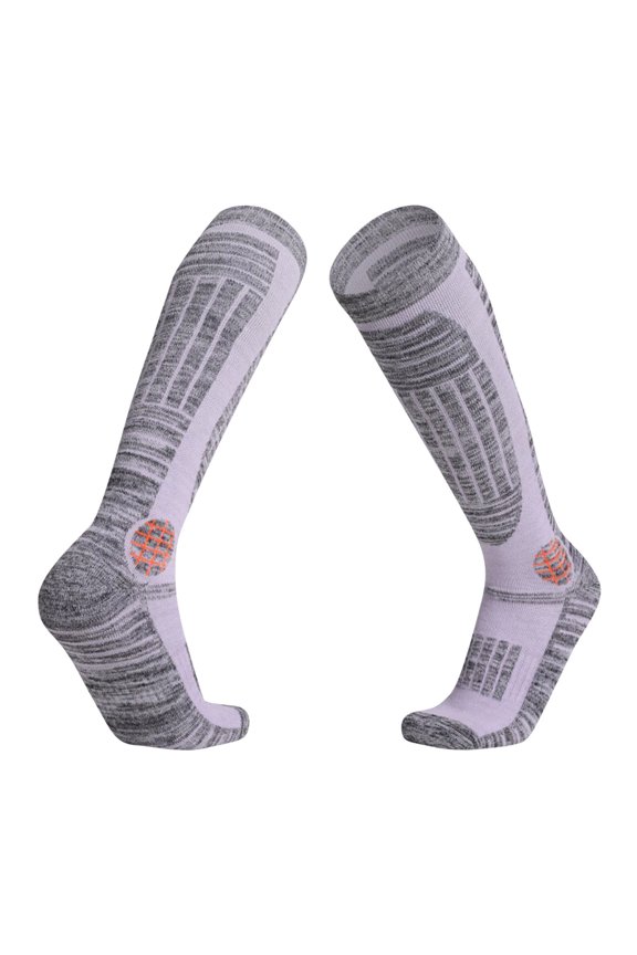 High Socks for Women Women's Long Tube Ski Socks Outdoor Sports Thickened Climbing Socks Long Tube Sweat Absorbing Warm Socks At The Bottom Of The Towel Purple Socks