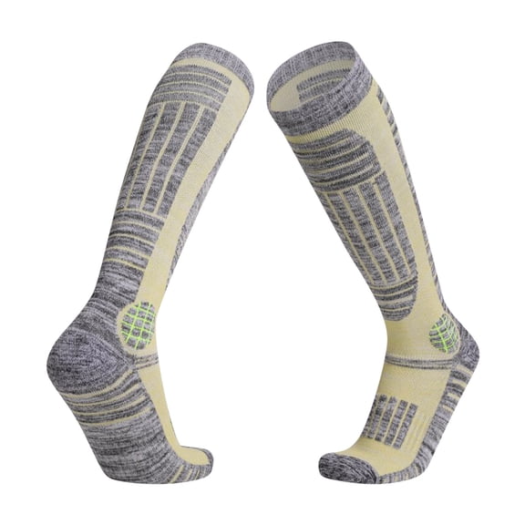 Penkiiy High Socks for Women Women's Long Tube Ski Socks Outdoor Sports Thickened Climbing Socks Long Tube Sweat Absorbing Warm Socks At The Bottom Of The Towel Yellow Socks