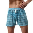 thumbnail image 1 of Penkiiy Hollow New Fashion Men's Loose Sexy Mesh Hollow Sexy Mesh Half Shorts Pants Short Pants for Men Elastic Waist M Blue 2023 Summer Deal, 1 of 5