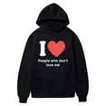 thumbnail image 1 of Penkiiy I Love My Boyfriend I Heart My Boyfriend BF Pullover Hoodie Men's Unisex Hoodies Sweatshirt Pullovers Valentine's Day Print Tracksuit Pullover Jacket Black, 1 of 2