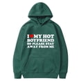 thumbnail image 1 of Penkiiy I Love My Boyfriend I Heart My Boyfriend BF Pullover Hoodie Men's Unisex Hoodies Sweatshirt Pullovers Valentine's Day Print Tracksuit Pullover Jacket Green, 1 of 2