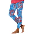 thumbnail image 1 of Penkiiy Independence Day Capri Pants for Women High Waisted Yoga Leggings Casual Solid Summer Pants Exercise Workout Stretchy Hollow Bottoms S Blue, 1 of 5