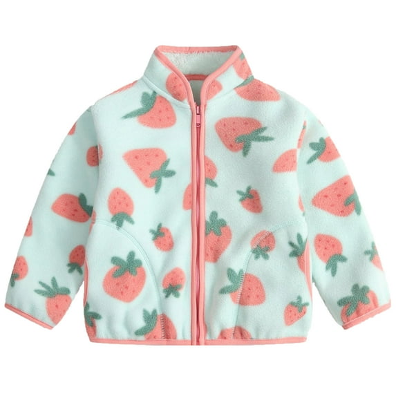Penkiiy Infant Baby Girls Boys Winter Coat Prints Long Sleeves Toddler Fleece Jacket Zipper Up Outwear Overcoat Tops Mint Green Clearance for 12-24 Months